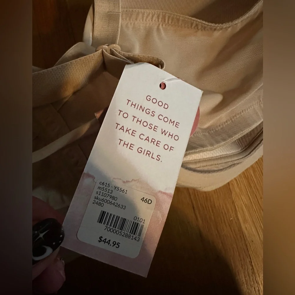 Cacique Tan Lightly Lined Balconette Breathable Bra, 46D, NWT